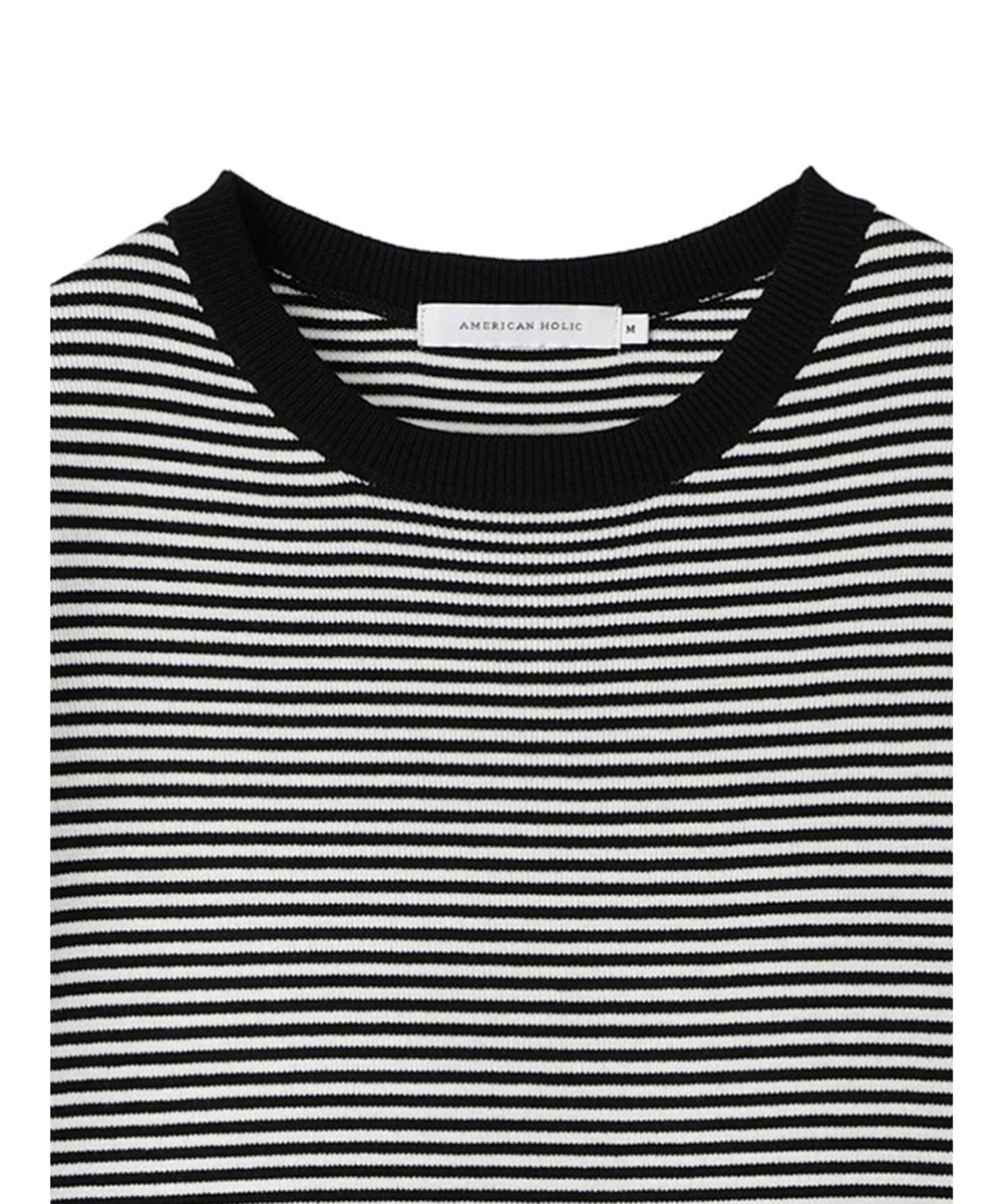 AMERICAN HOLIC ５分袖リブニットプルオーバー 