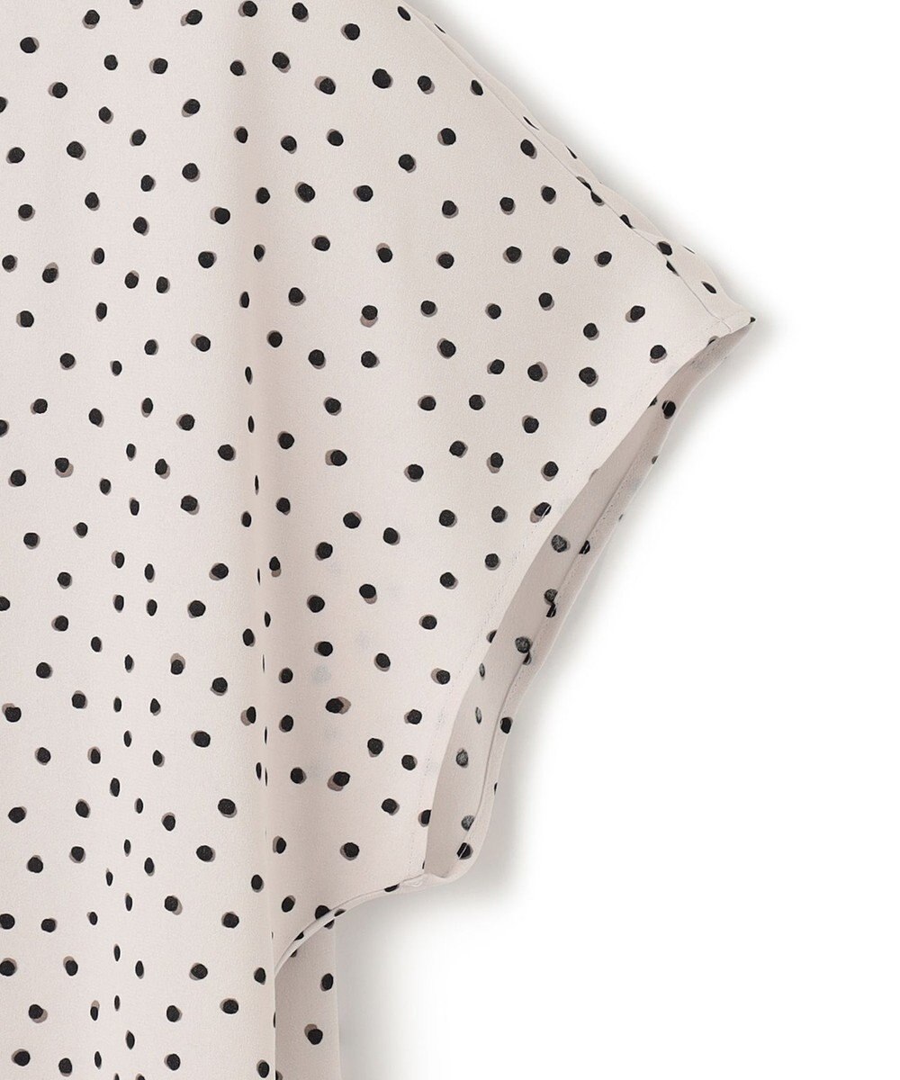 23区 【セットアップ対応/洗える】バックサテンアムンゼン ドットプリント ブラウス 