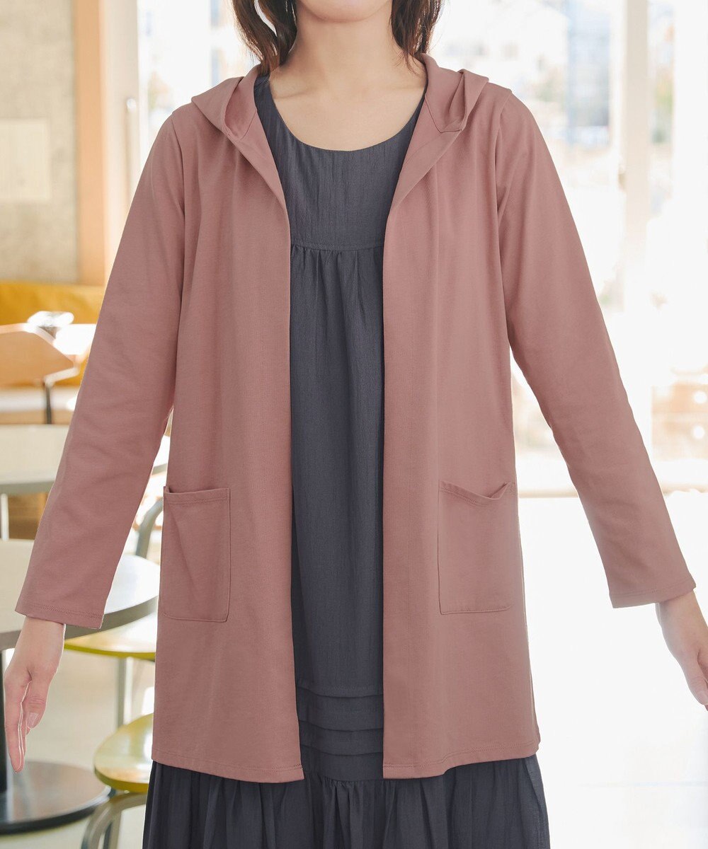 Tiaclasse L 【おのののかさん着用】「サマケア 」フード付きカットソーロングカーディガン 