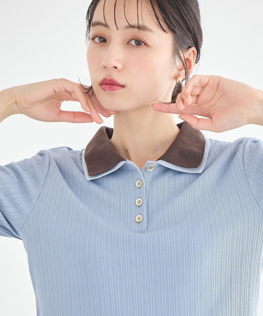 earth music&ecology ダブル衿ペプラムプルオーバー 