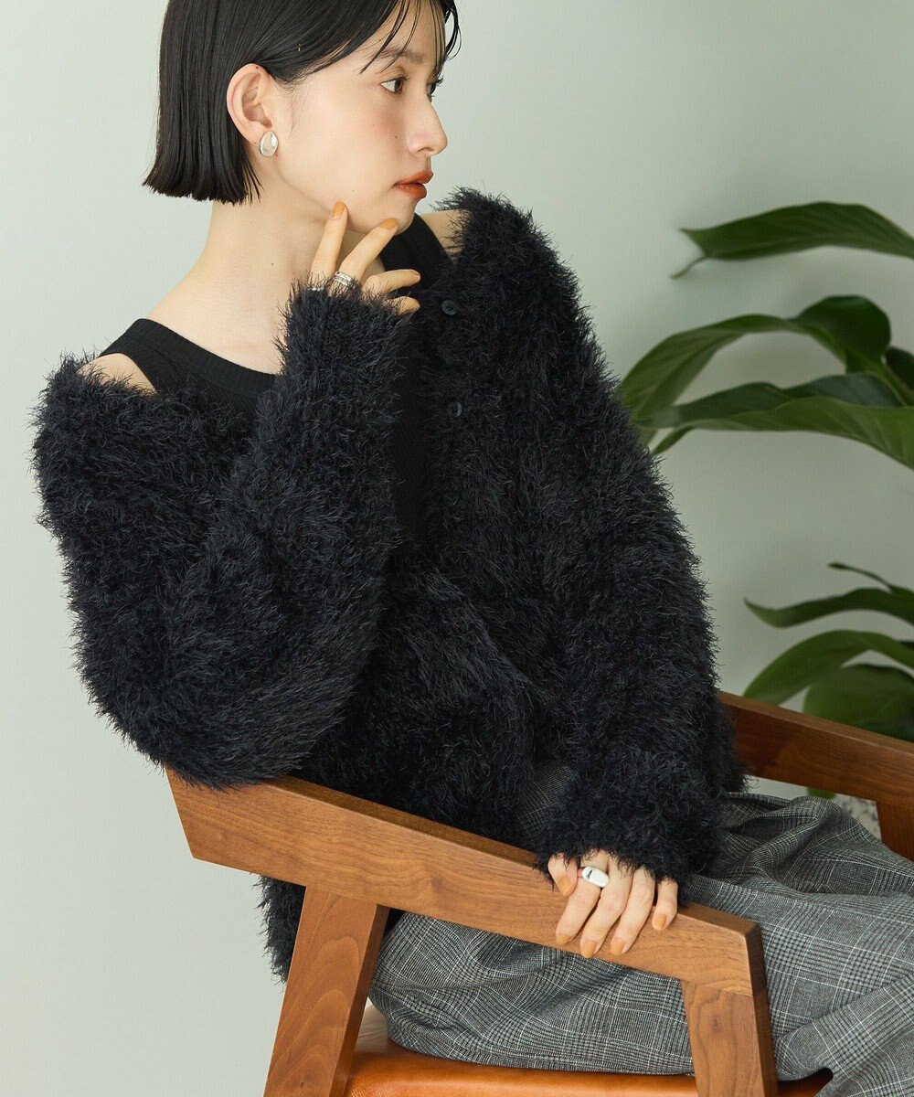 AMERICAN HOLIC シャギーニットクルーネックカーディガン 