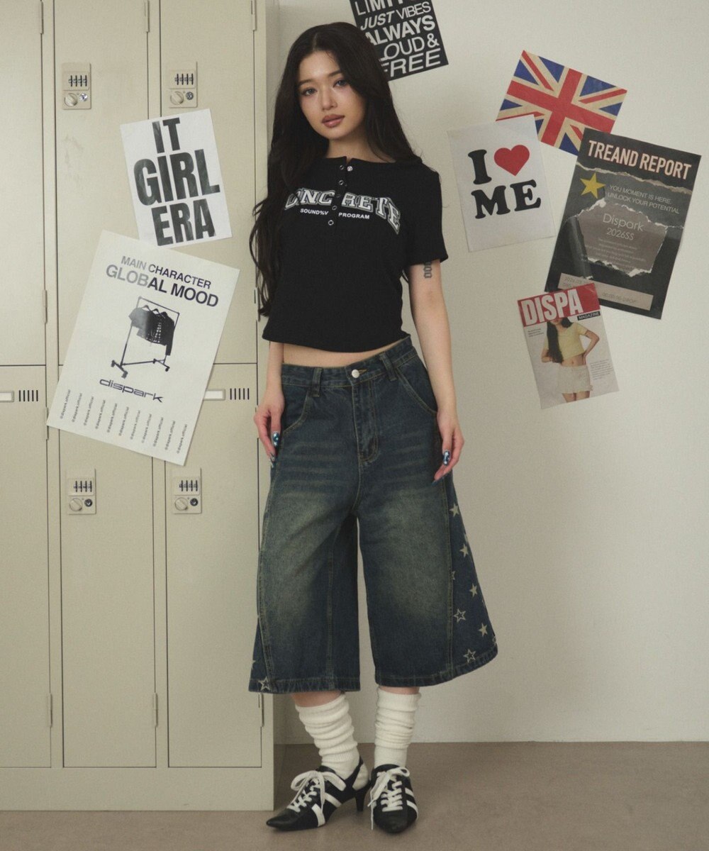 WEGO ヘンリーネックロゴSSトップ 