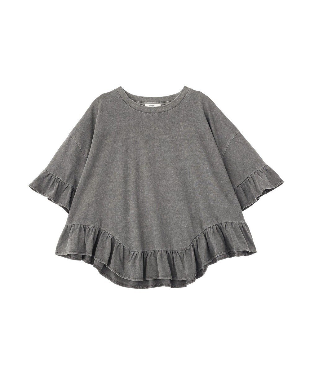 earth music&ecology ピグメントフリルTシャツ 