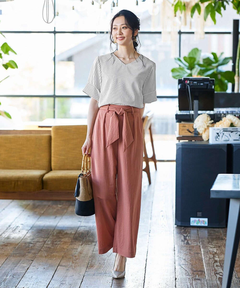 Tiaclasse L 【洗える】ゆったりシルエットの幅広カフスブラウス 