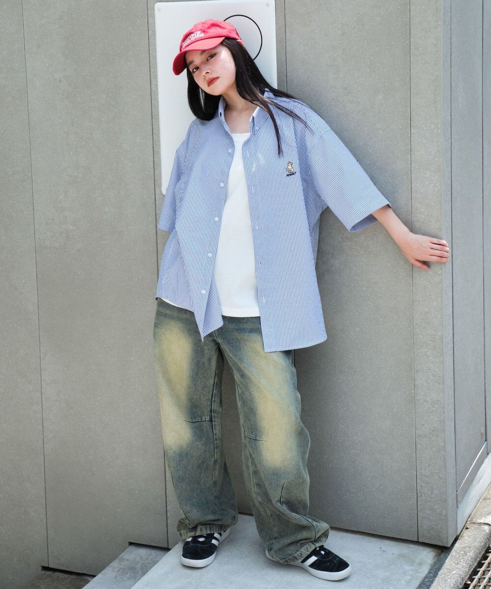 WEGO 【ユニセックス着用ITEM/MLサイズ展開】オックスフォードワンポイントシャツ（SS） 