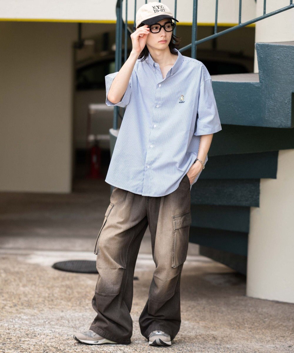 WEGO 【ユニセックス着用ITEM/MLサイズ展開】オックスフォードワンポイントシャツ（SS） 