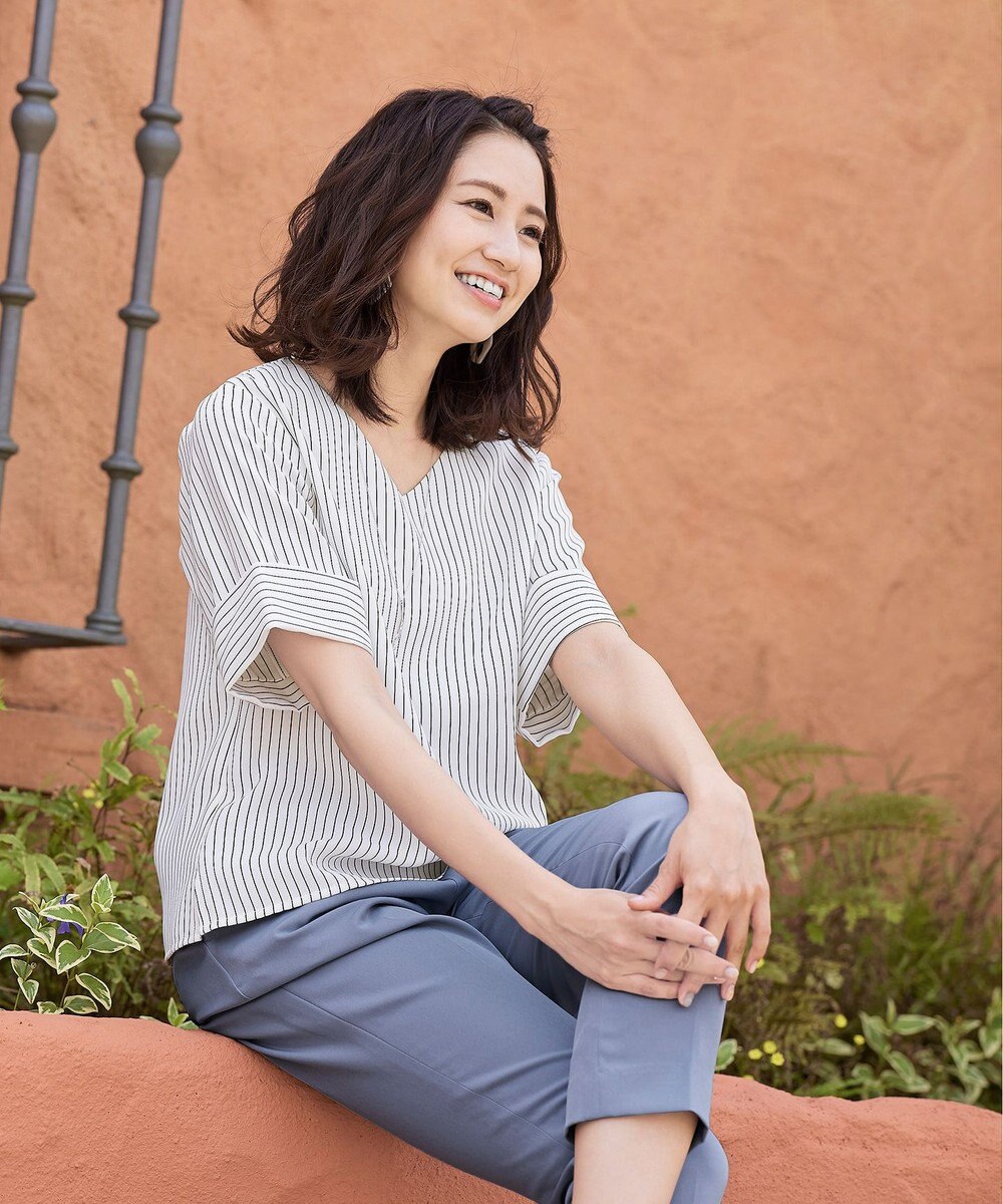 Tiaclasse L 【洗える】ゆったりシルエットの幅広カフスブラウス 