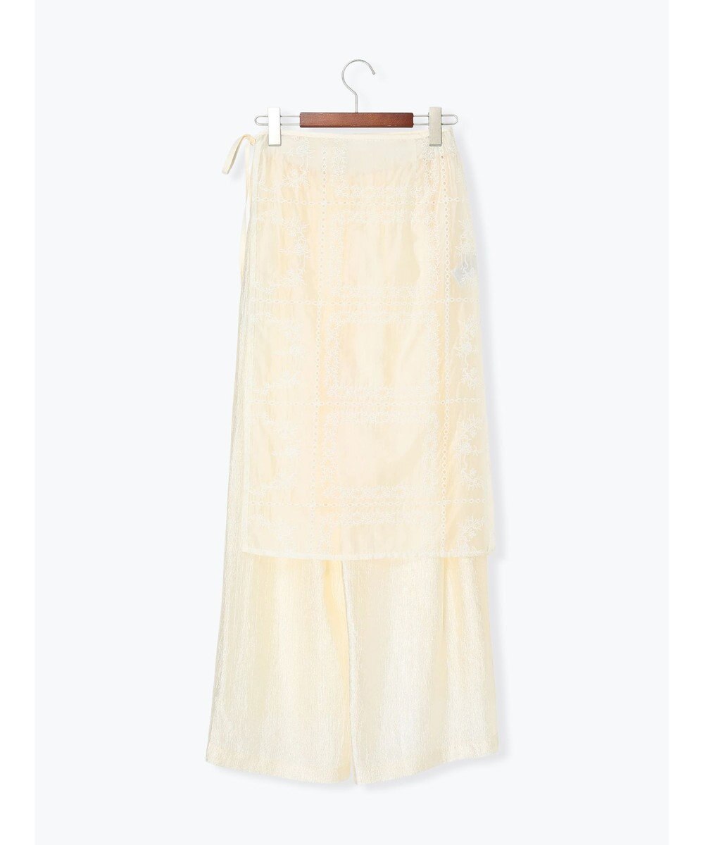 Te chichi チーフ刺繍ラップスカート付きパンツ 