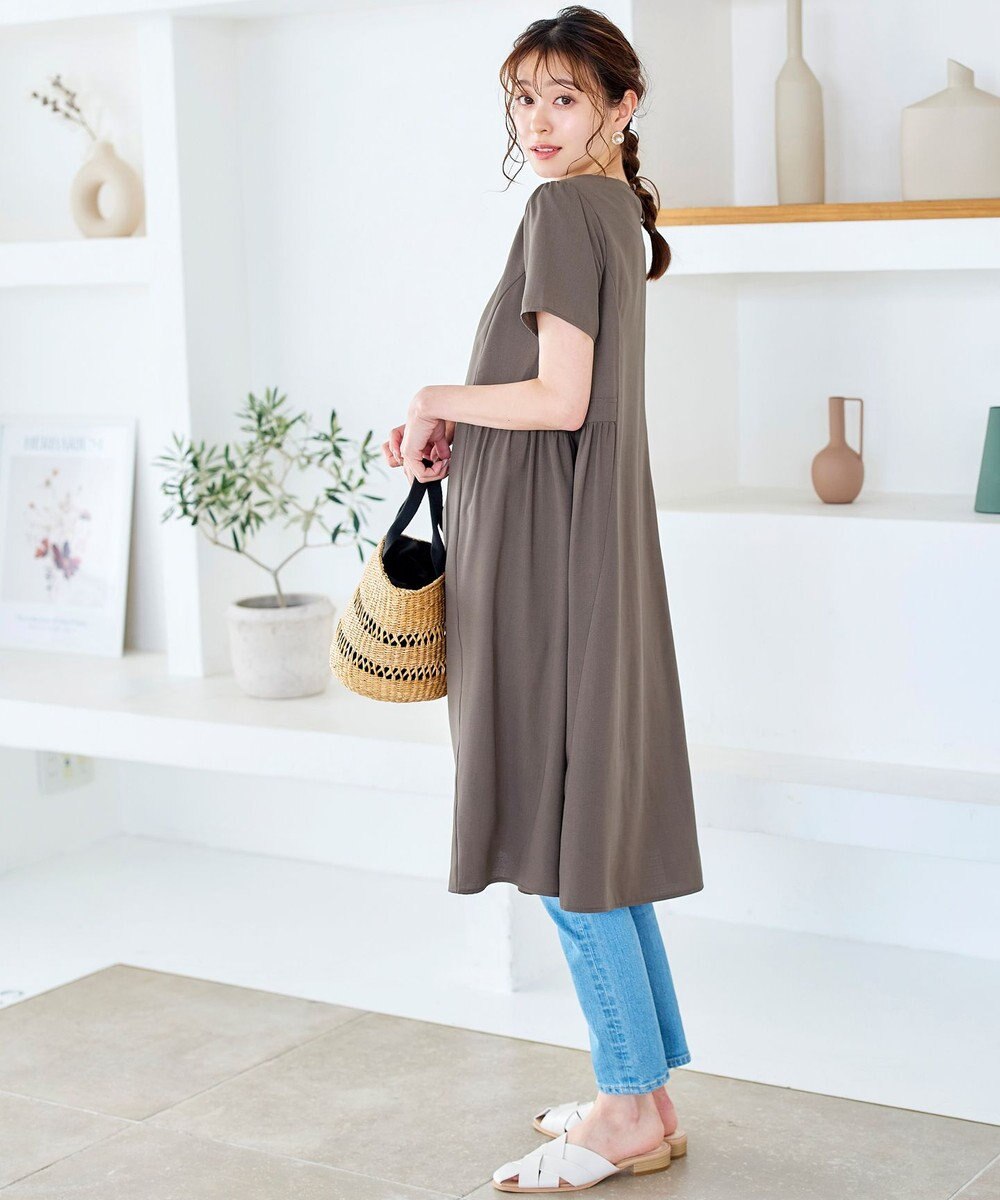 Tiaclasse 【洗える】サイド切替ワンピース 