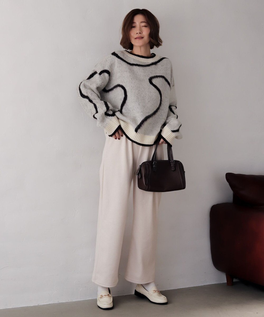 WEGO 【25年秋冬新作】ニュアンスライン配色プルオーバー 