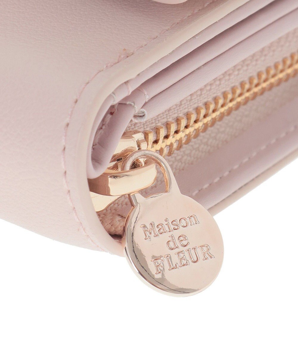 Maison de FLEUR ピンクベルトリボンミニウォレット 