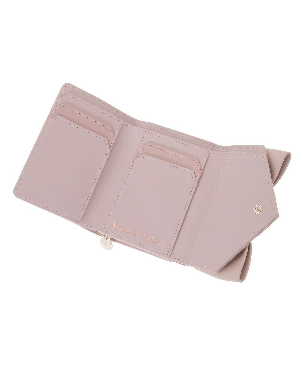 Maison de FLEUR ピンクベルトリボンミニウォレット 