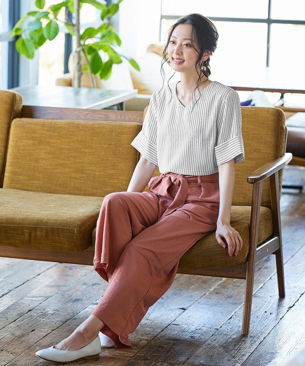 Tiaclasse L 【洗える】ゆったりシルエットの幅広カフスブラウス 