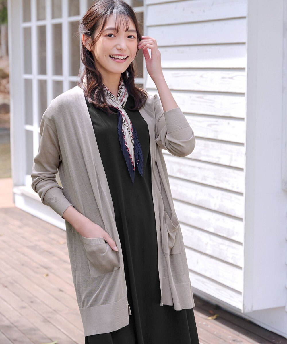 Tiaclasse 【接触冷感】着流しロングニットカーディガン 