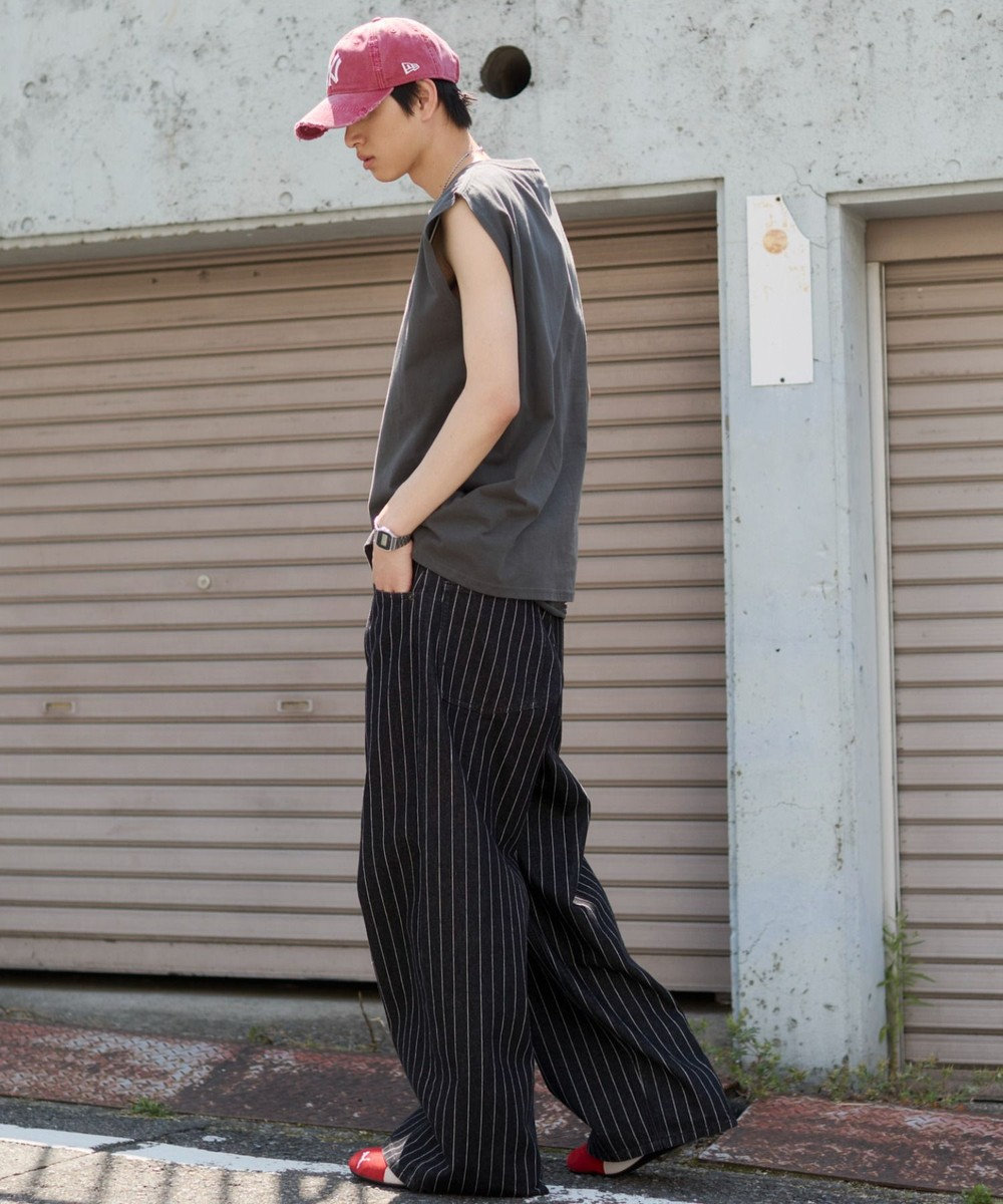 WEGO 【ユニセックス着用ITEM/SMLサイズ展開】エクストラバギーデニムパンツ 