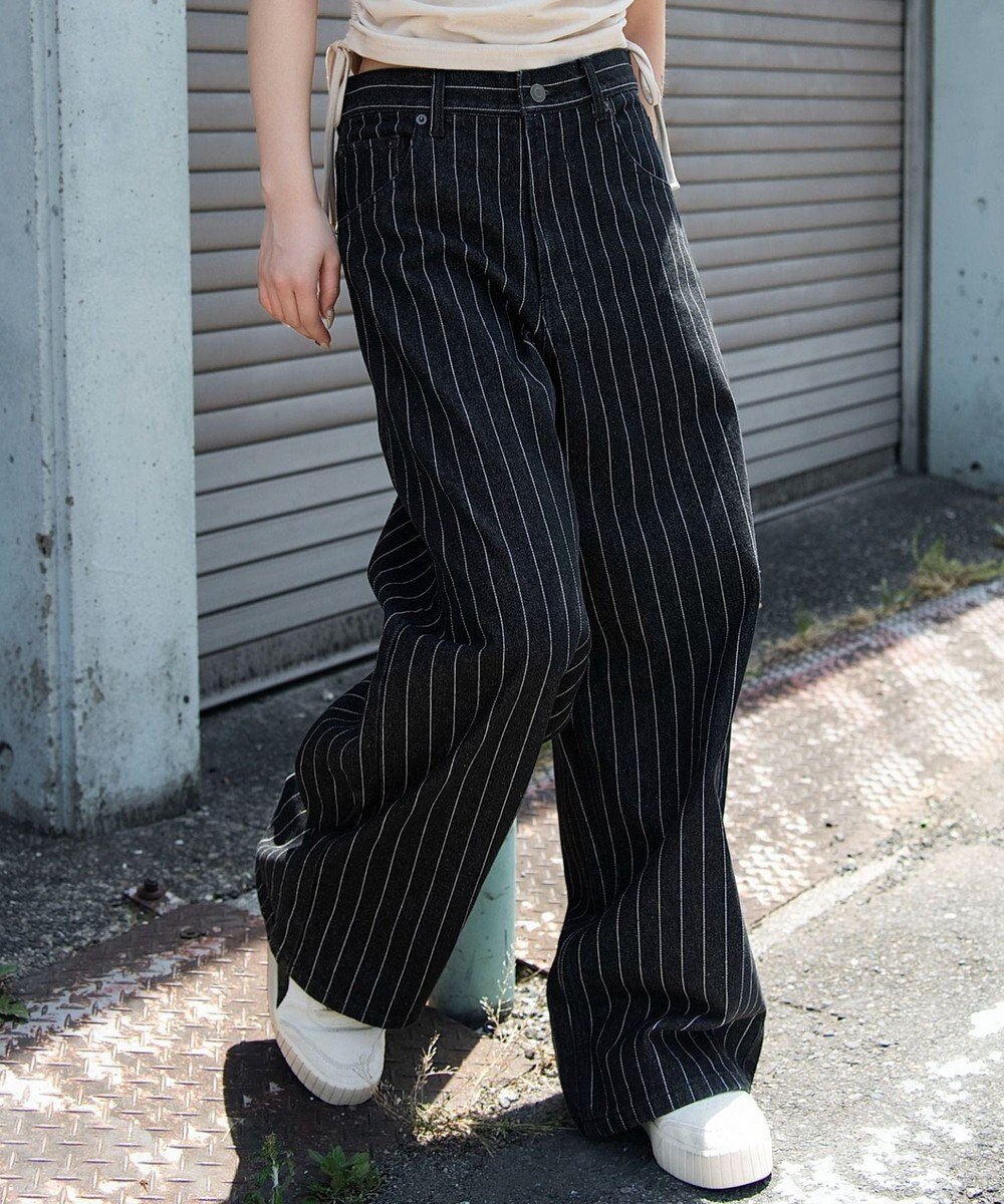 WEGO 【ユニセックス着用ITEM/SMLサイズ展開】エクストラバギーデニムパンツ 