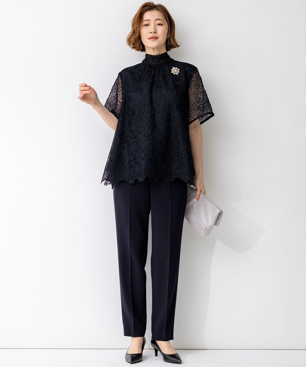 23区 【APPLAUDIR】Brocheリボンブーケレース ブラウス 