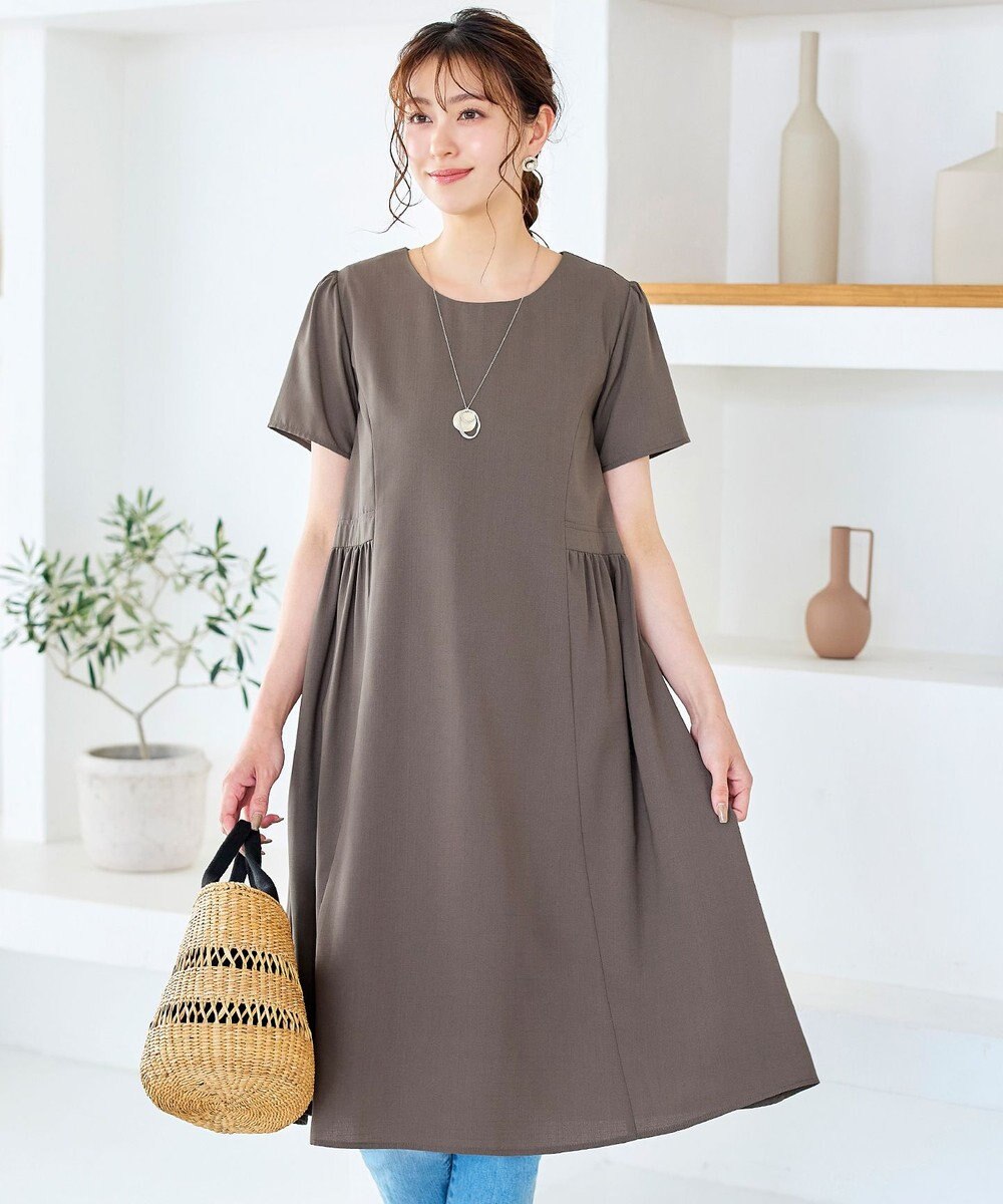 Tiaclasse 【洗える】サイド切替ワンピース 