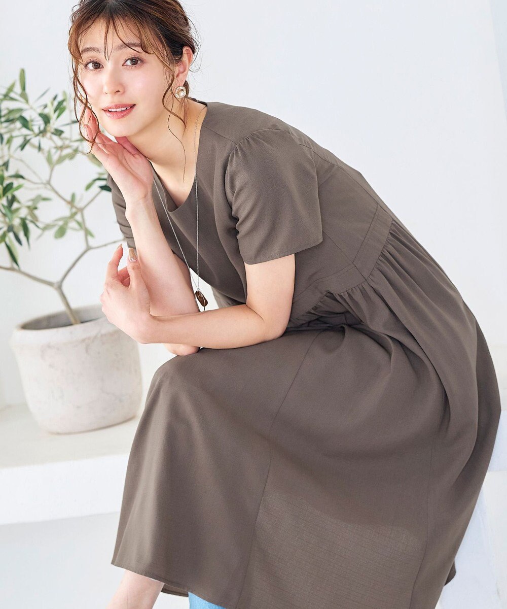 Tiaclasse 【洗える】サイド切替ワンピース 