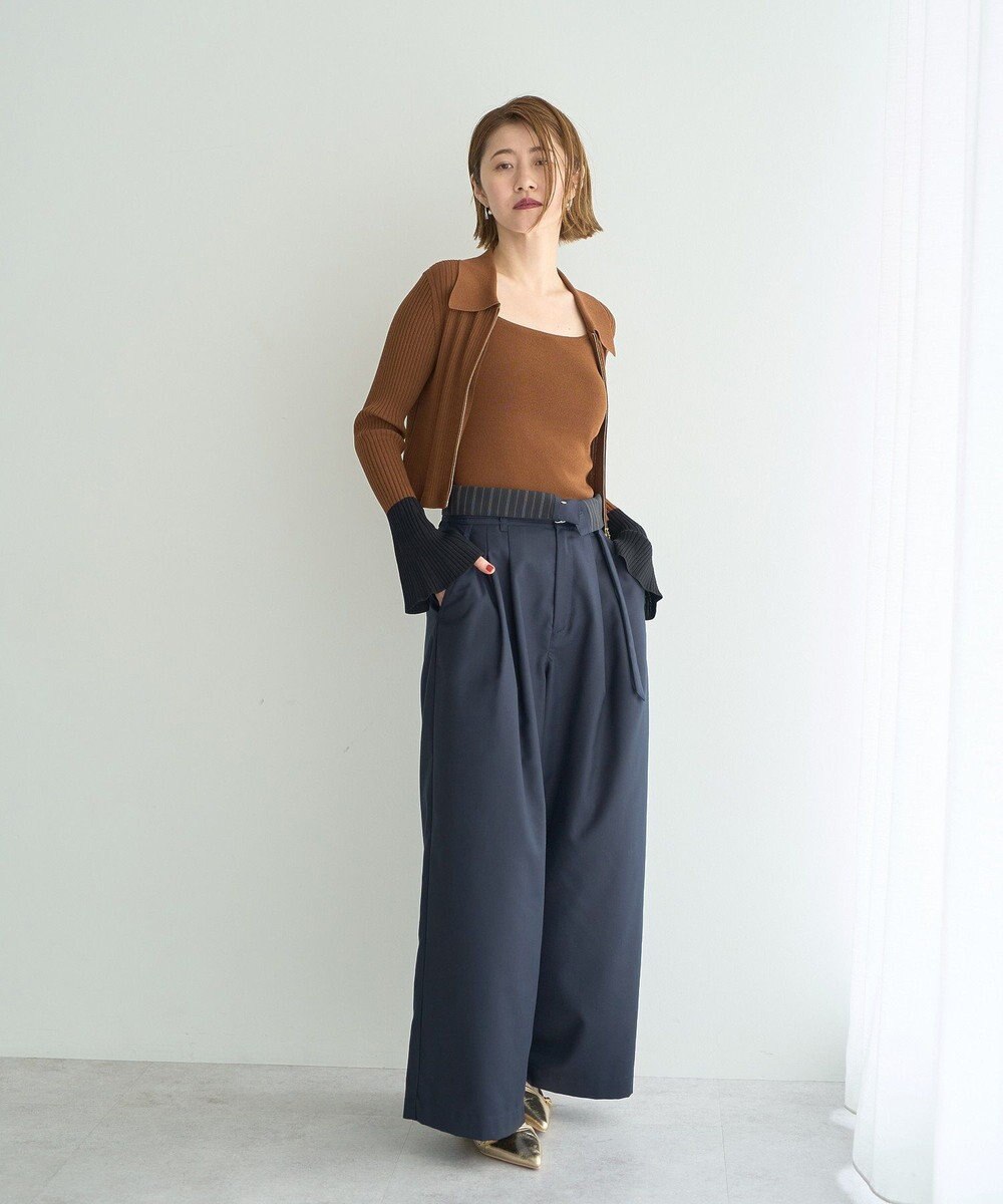 YECCA VECCA 【2点SET】キャミセット襟付きZIPカーディガン 