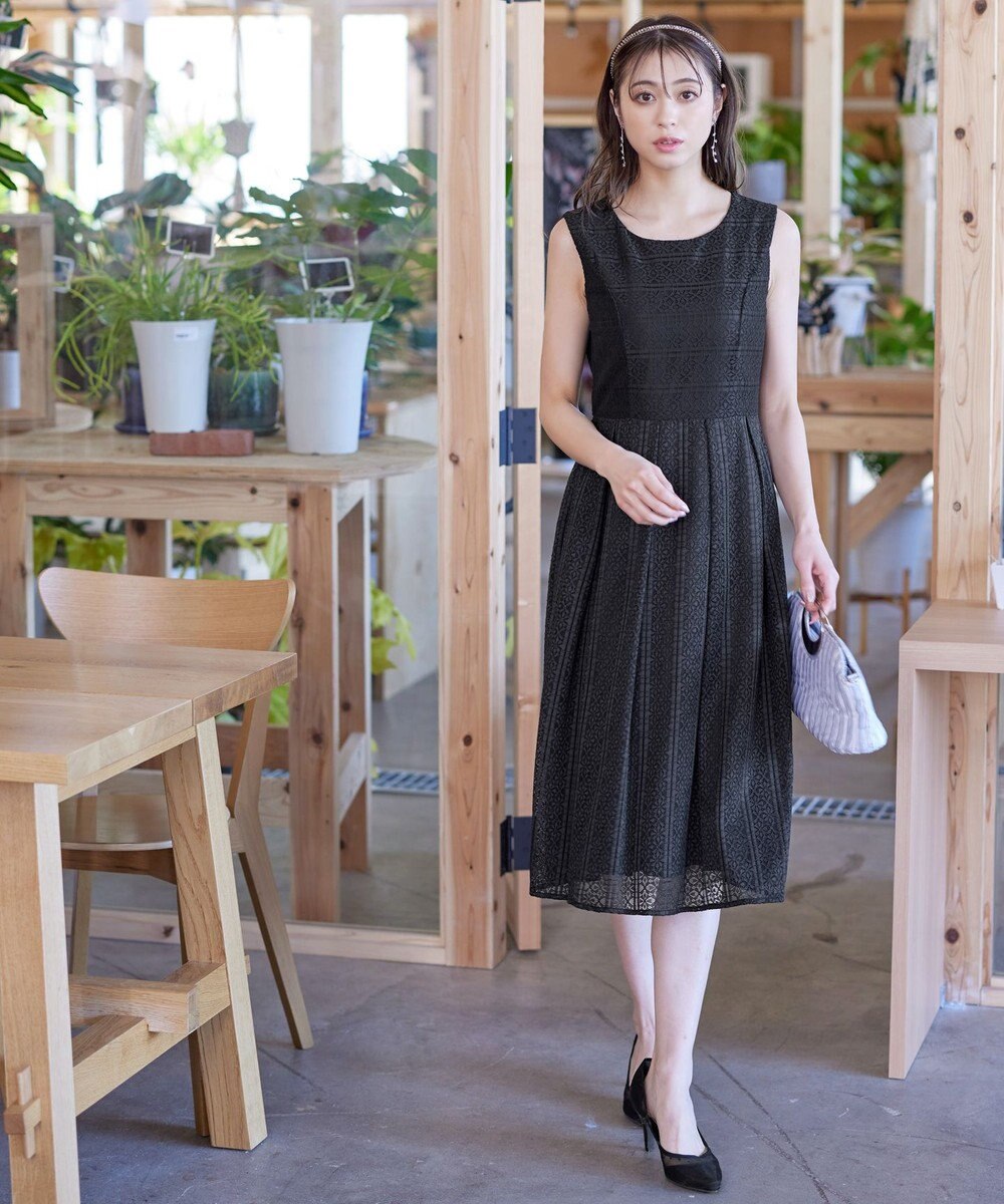 Tiaclasse 【新色追加・洗える】大人上品な総レースワンピース 