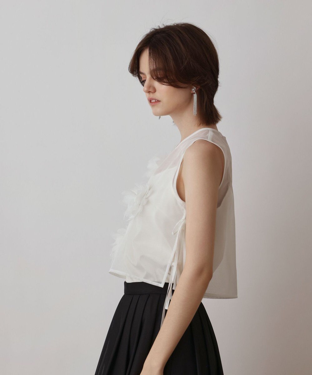 GRACE CONTINENTAL メッシュフラワートップ 