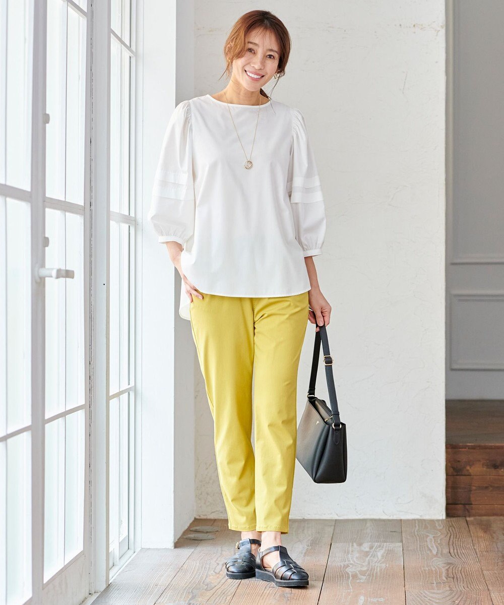 ANY 【UVカット/抗菌防臭/吸水速乾】エニィファンクション袖タックブラウス 