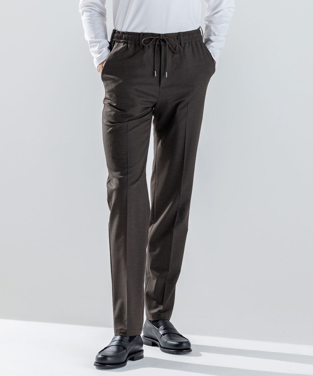 JOSEPH HOMME 新素材【ストレッチ/ウエストゴム仕様】ウール混キャリーマンストレッチ ドロスト付ストレートパンツ / HOVE 