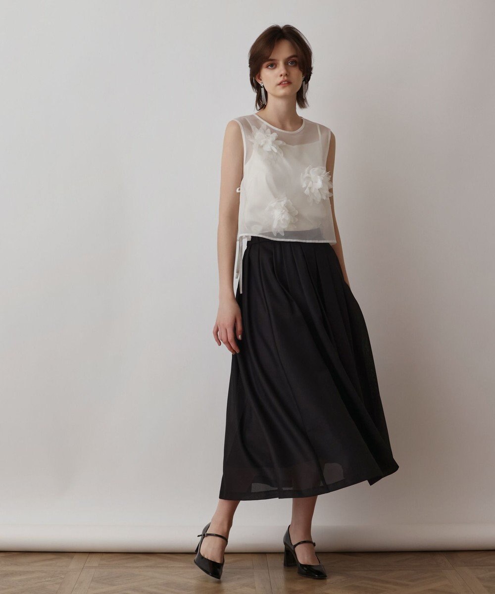 GRACE CONTINENTAL メッシュフラワートップ 