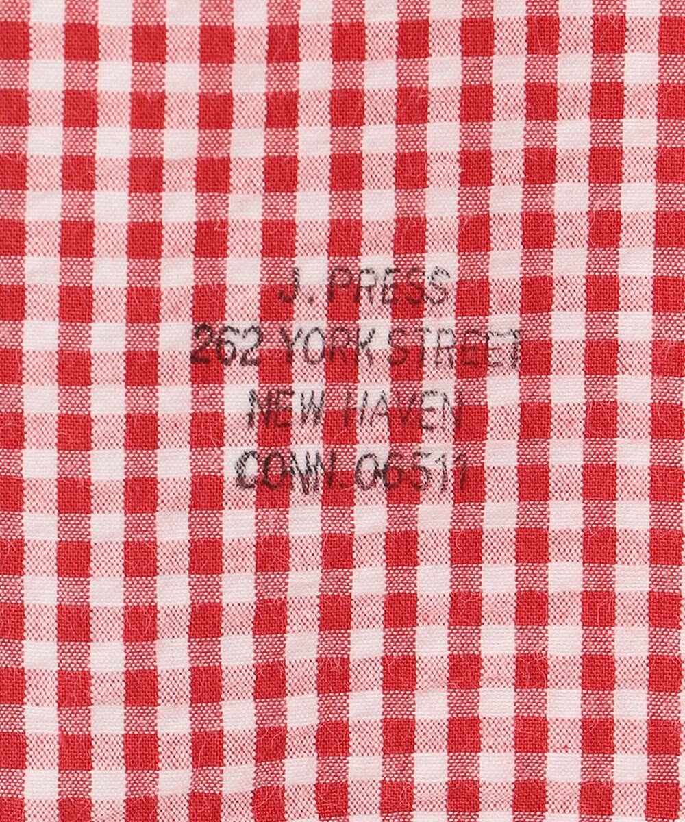 J.PRESS MEN オーガニックコットンサッカーギンガムチェックシャツ 