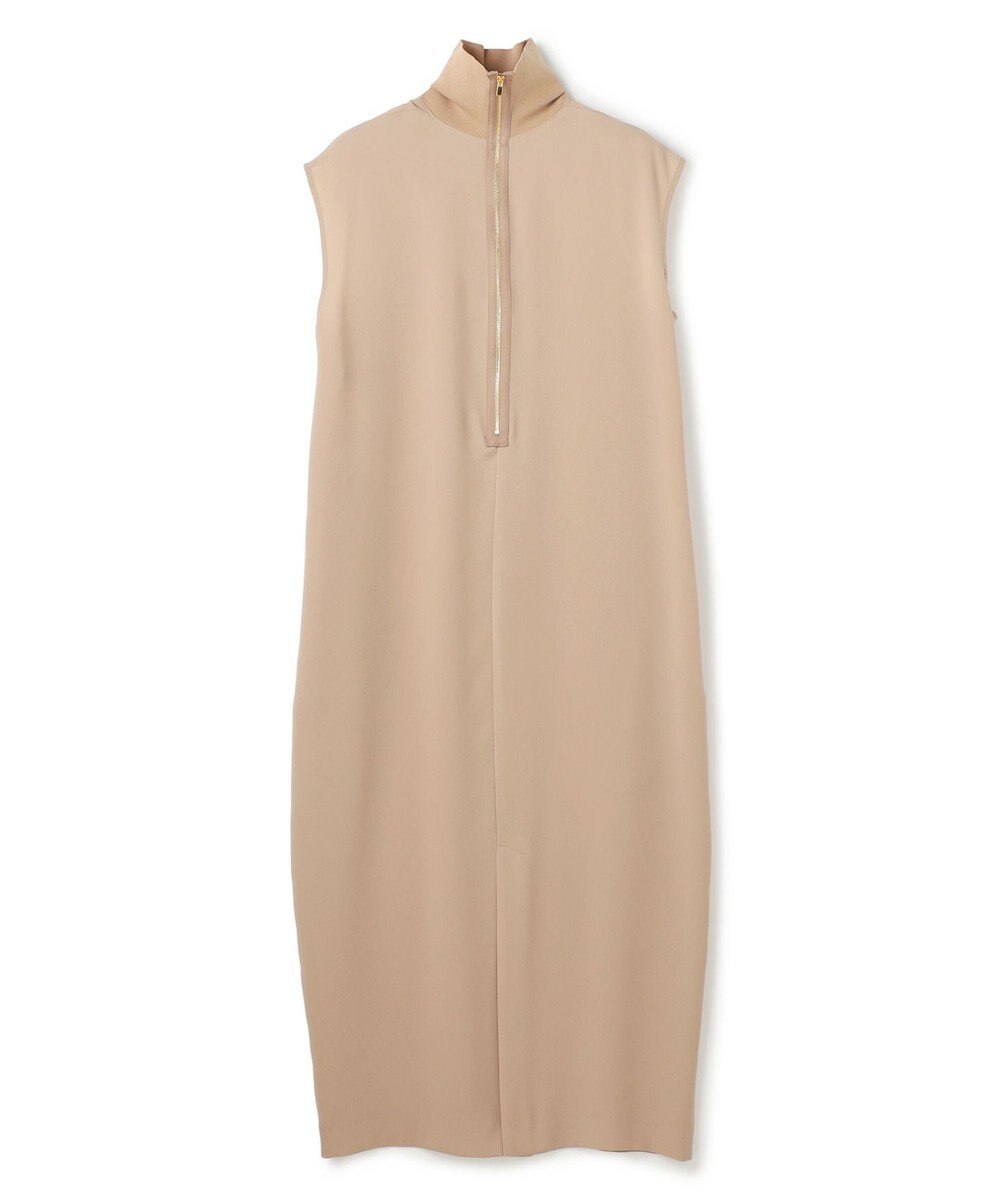 BEIGE， FLEUR / 異素材ネック ロングワンピース 