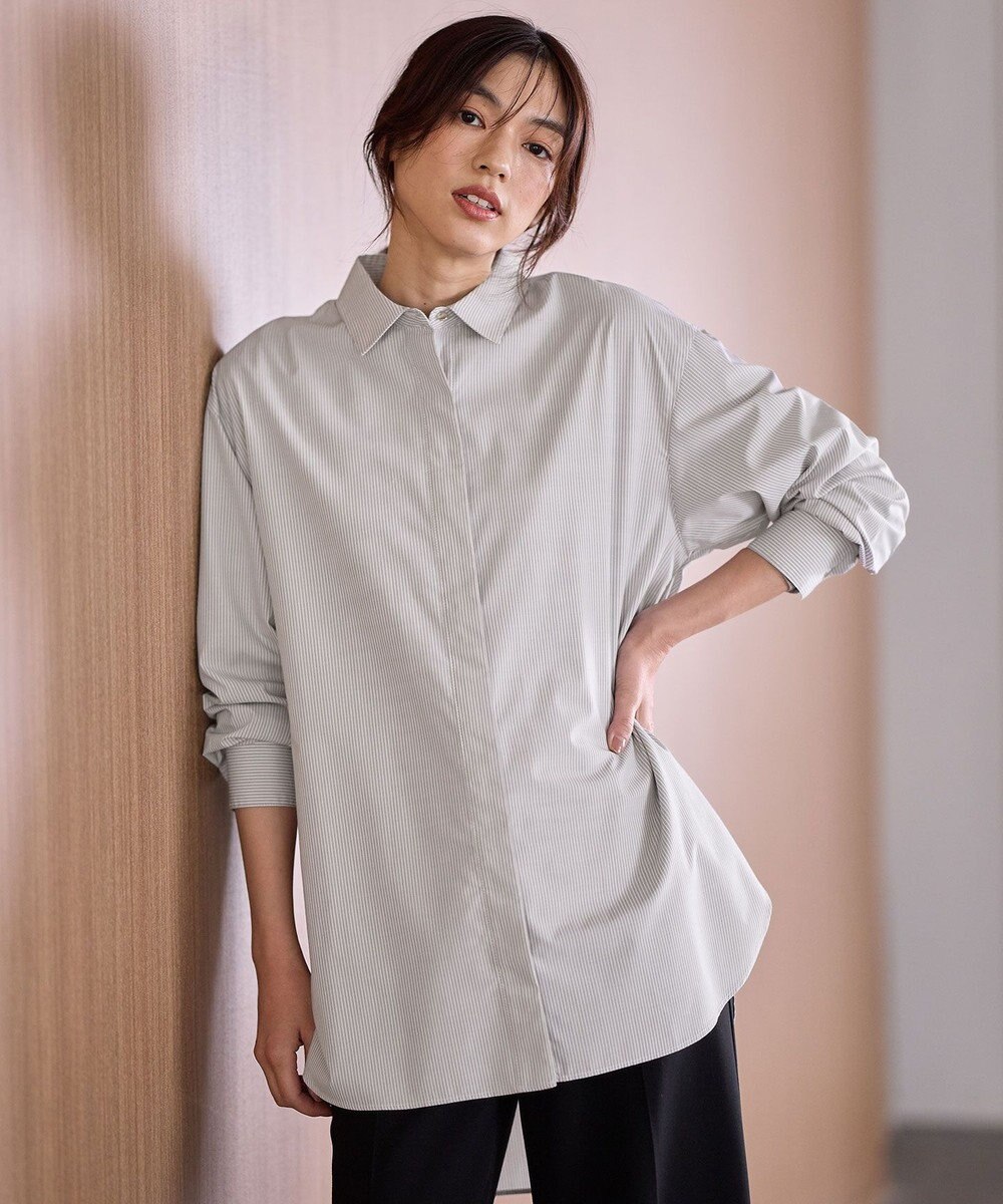 ANY L 【手洗い可能/抗菌防臭/UVカット/速乾】ロングシャツ 