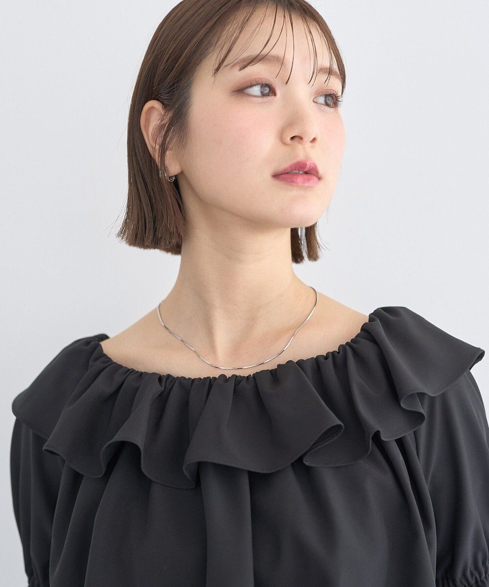 earth music&ecology 2wayオフショルバルーンヘムフリルブラウス 