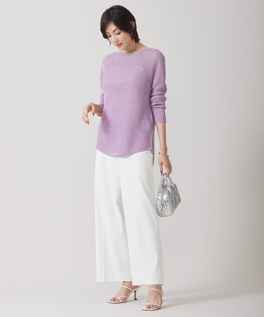 ICB 【洗える】 ペーパーブレンドシャインニット プルオーバー 