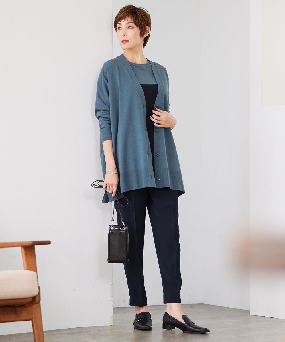 ICB 【洗える】ヴィスコースワイド Vネックカーディガン 