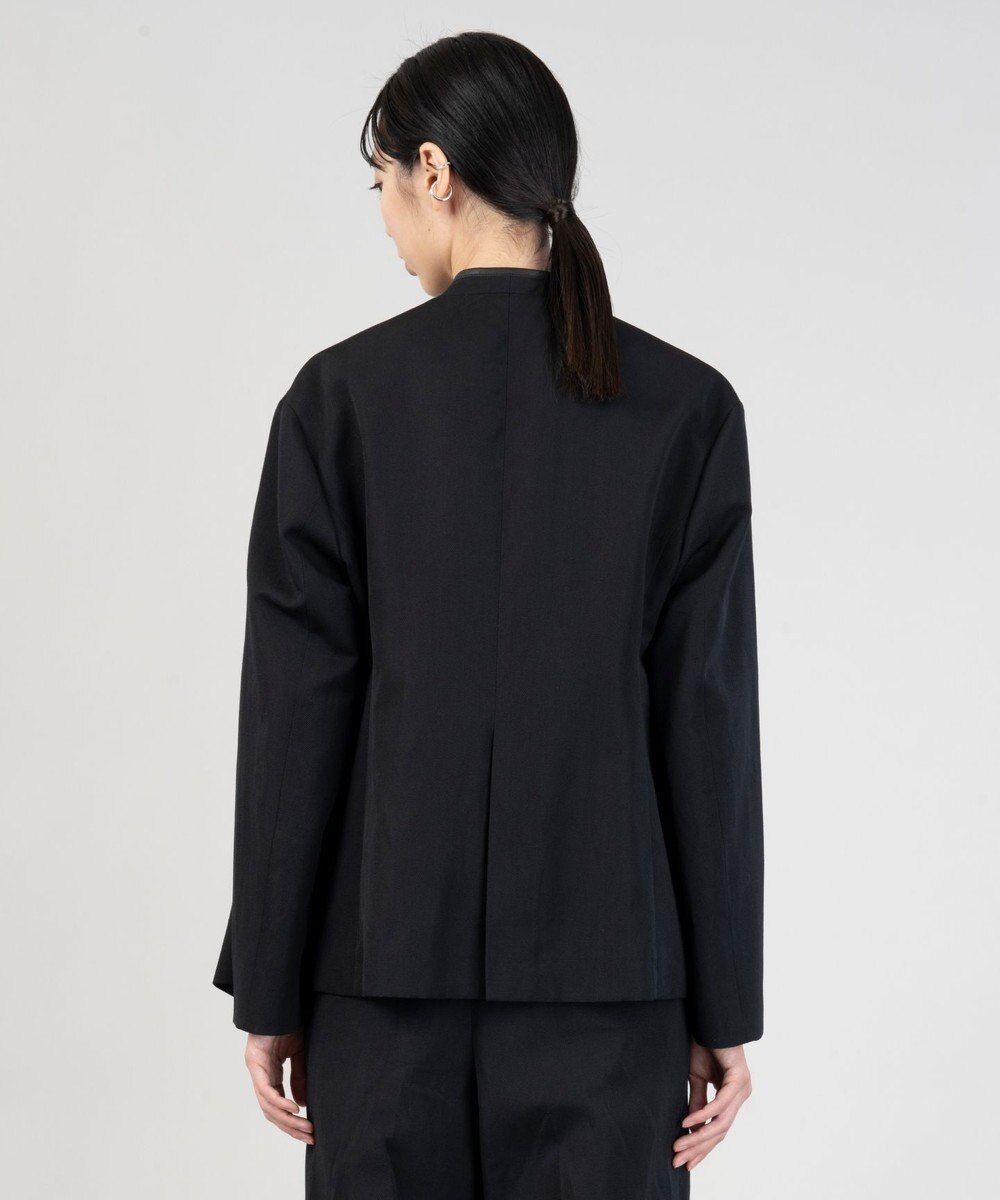 23区 【エステータ】ウールリネン レザートリミング ジャケット 