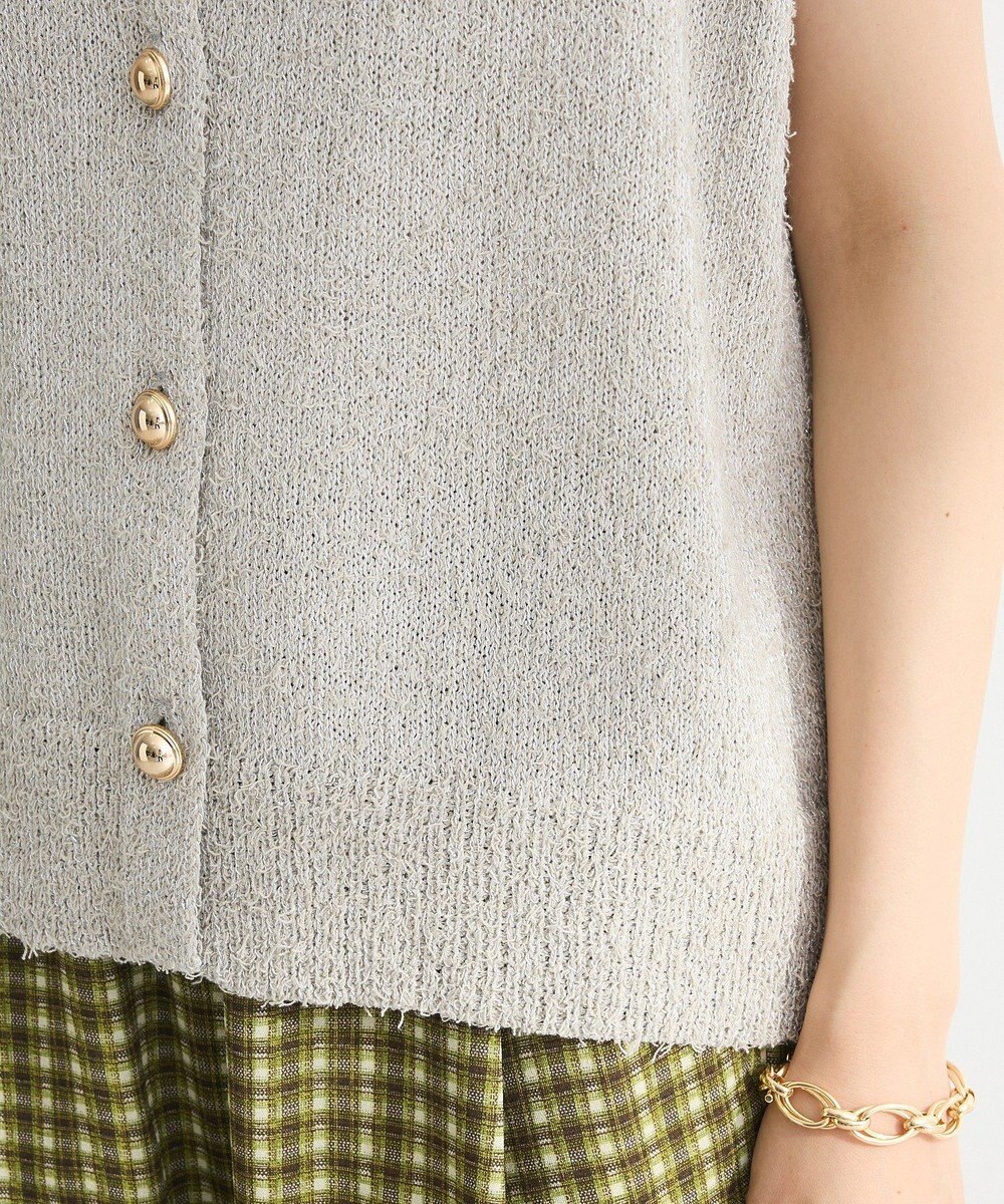 Green Parks ツィード風金釦ニットベスト 