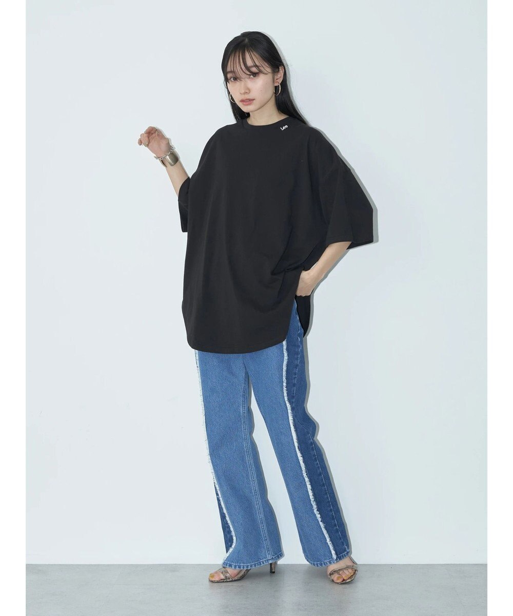 earth music&ecology Ｌｅｅ×ｅ．ｍ．ａ．ｅ　切替デニムフレアパンツ 