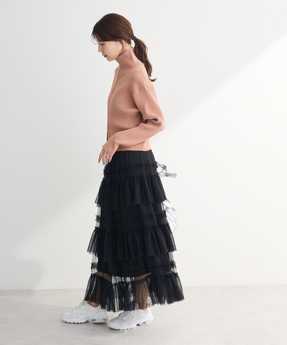 Green Parks 配色リブＺｉｐニットカーディガン 