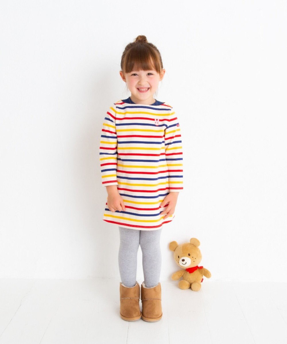 MIKI HOUSE HOT BISCUITS 【80-120cm】ボーダーワンピース 