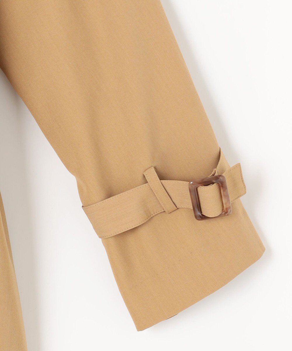 Feroux 【洗える】ラッフルカラーミドル丈 トレンチ 