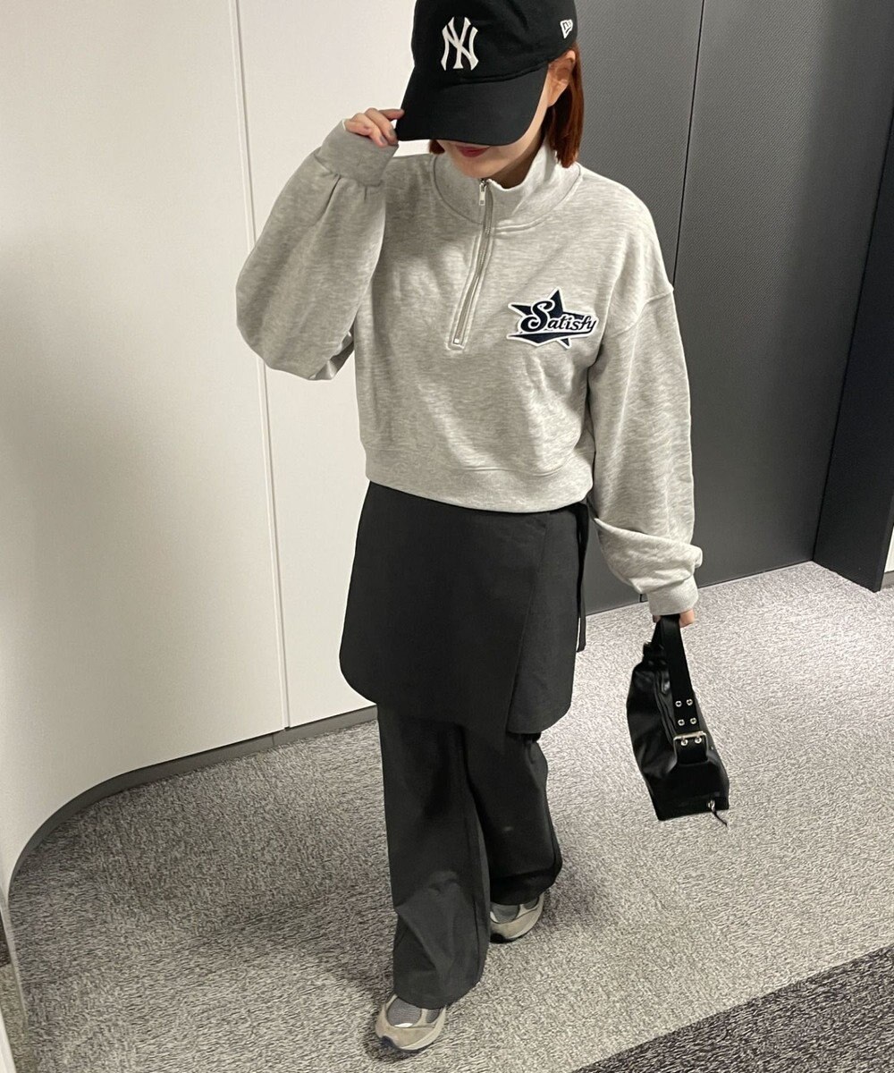 WEGO ハーフジップショートスウェット 