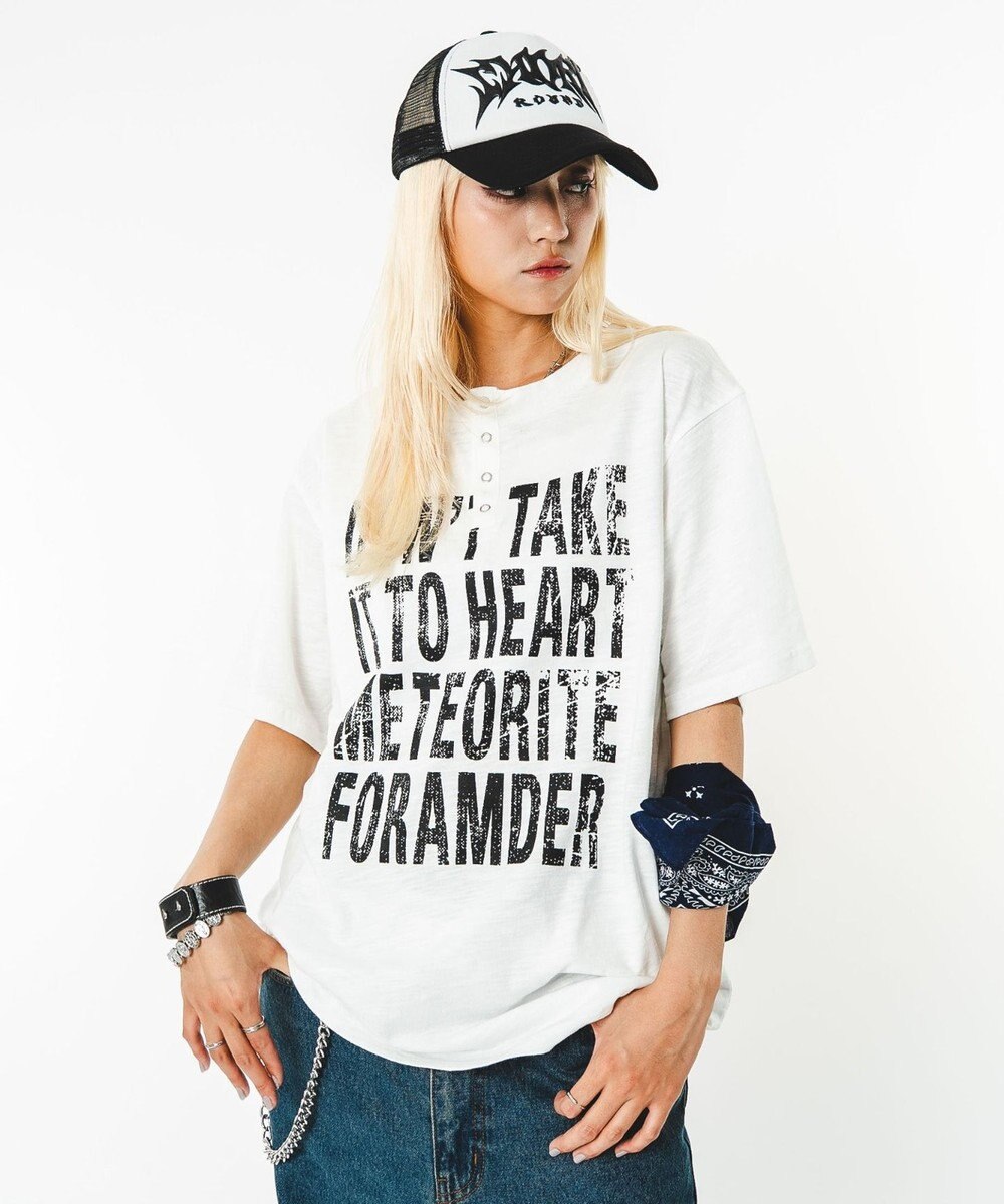WEGO 【ユニセックス着用ITEM】ビッグロゴスラブヘンリーネックT（SS） 
