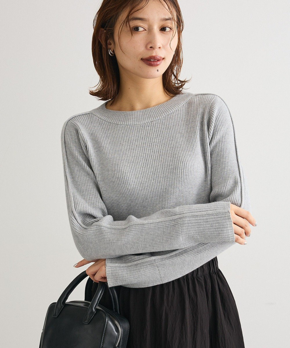 Green Parks ラメライン入りリブニットプルオーバー 