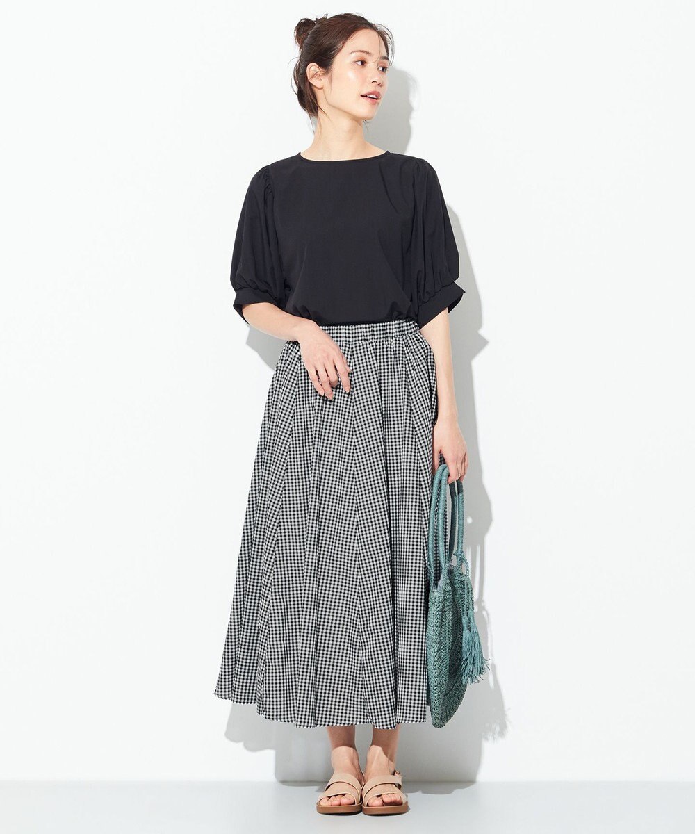 ANY 【ウエストゴム】シャンブレーライク スカート 