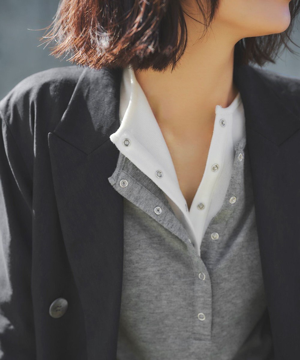 ANY クリアラメフライスヘンリーネックプルオーバー 