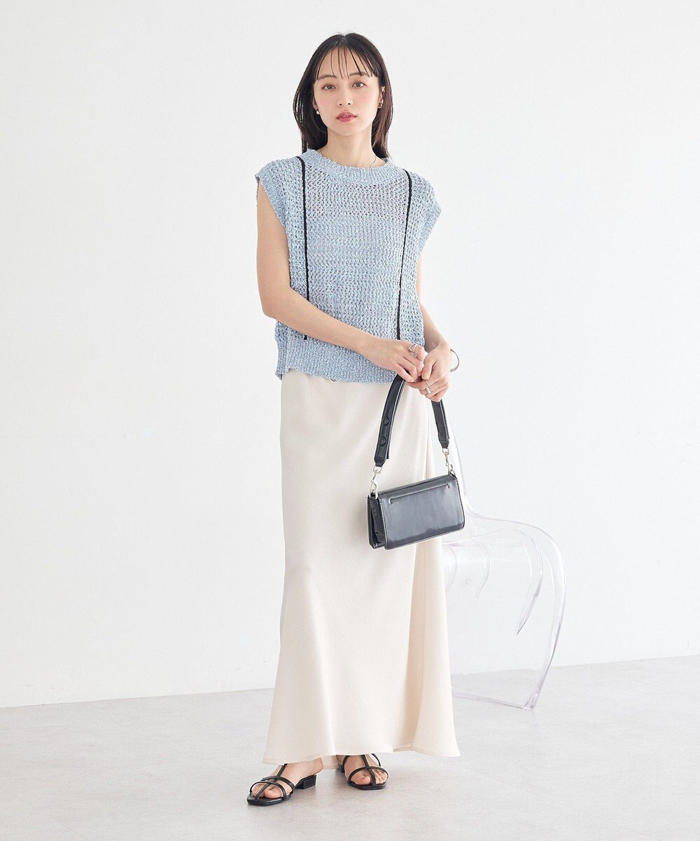 earth music&ecology 配色ラインＭＩＸニットベスト 