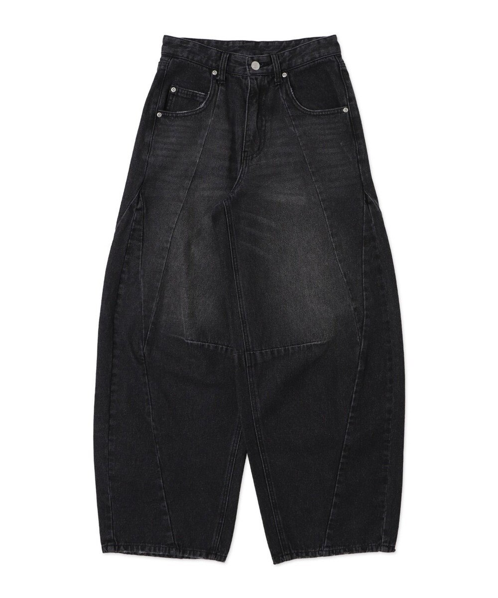 WEGO カーブラインバレルレッグデニムパンツ 