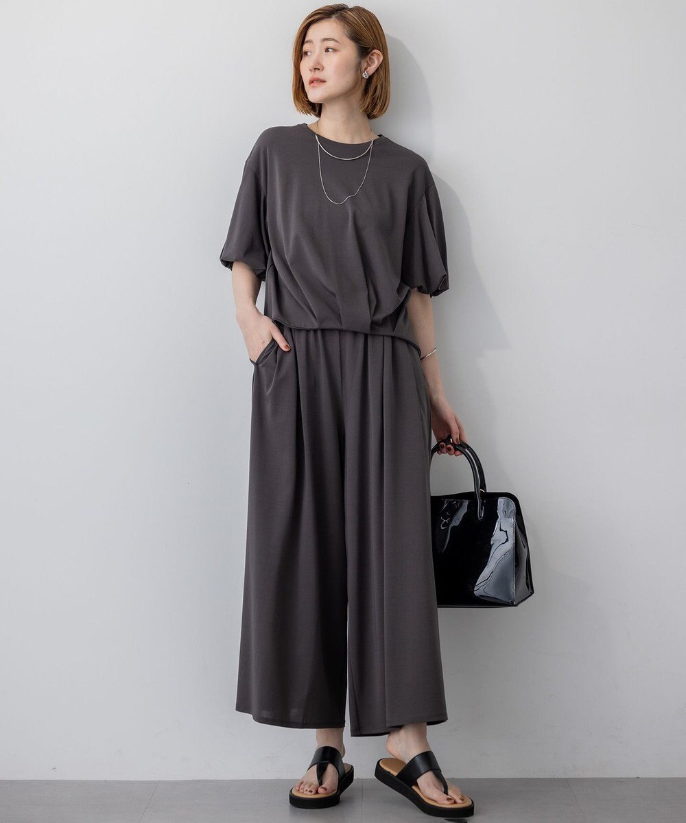 23区 S 【WEB&一部店舗限定/接触冷感】ツイストコットンプレーティング バルーンスリーブ カットソー 