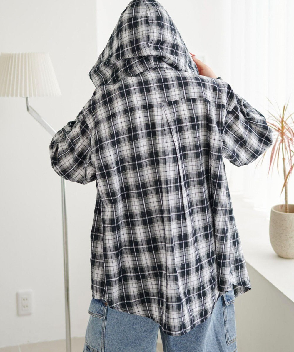 WEGO フードチェックBIGシャツ 